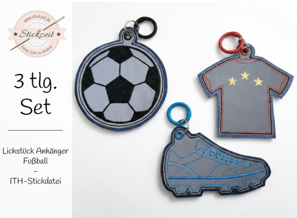 Lichtstück Anhänger Fußball - ITH-Stickdatei